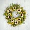 thumbnail image 4 of Northlight Sunflowers, Daisies and Pip Berries Floral Artificial Fall Harvest Wreath - 24", 4 of 9
