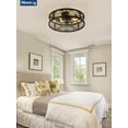 thumbnail image 5 of Zardon 20 inch Flush Mount Ceiling Fan with Light and Remote Control, Small Blade Design in Brushed Gold/Black, 5 of 5