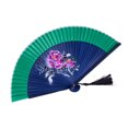 thumbnail image 1 of CSChome Folding Fan with Tassel Chinese Style Folding Hand-painted Flower Dance Performance Photo Props Portable Summer Hand Held with Tassel, 1 of 7
