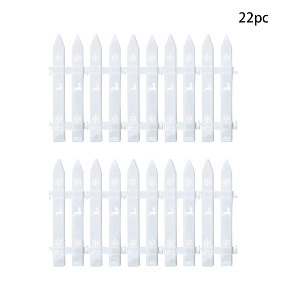 22Pc Christmas Tree Fences Plastic Picket Garden Fence Decoration For Home Party Yard Borders 30X10Cm