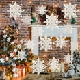 thumbnail image 2 of GuassLee12PCS Snowflakes Garland & 12PCS 3D Glittery Large White Snowflake for Christmas Decorations, 2 of 23