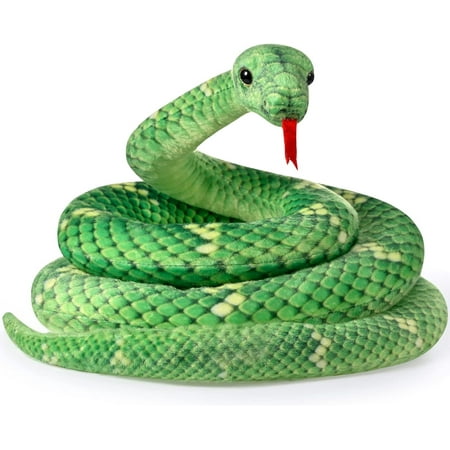 Giant Boa Constrictor Large Stuffed Animal Snake Giant Snake Plush Realistic Stuffed Snake Toy 80 Inch Lifelike Snake Gifts for Kids Birthday Party Prank Props