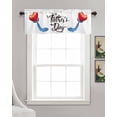 thumbnail image 3 of Father's Holiday Linen Curtain Valance for Bedroom/Bathroom/Kitchen/Office/Living/Dining Room Window,Red Love Tie Sunglasses Beard Summer Rod Pocket Topper Decorative Cafe Drapes Panel 42"x12", 3 of 6