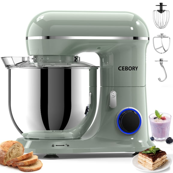 Batidora de Pedestal 3 en 1 Cebory, 6,5 QT Mezclador de Alimentos de 10 Velocidades