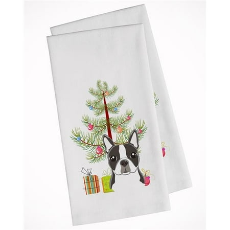 

Christmas Tree & Boston Terrier White Kitchen Towel - Set of 2