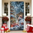 thumbnail image 2 of PuSpu Christmas Door Banner 90x180cm 1pc Polyester Multicolor Santa Snowman Porch Decor Indoor Outdoor Wall Hanging Backdrop Holiday Party Scene Setter Decorative Door Cover, 2 of 6