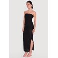 thumbnail image 2 of Women's Textured Knit Side Slit Tube Maxi Dress, 2 of 3