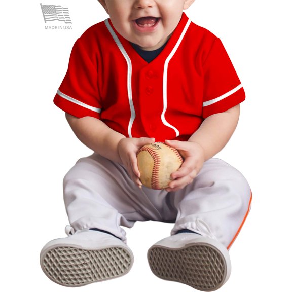 Ma Croix Kids Baseball Button Down Jersey Youth Active Athletic Uniform