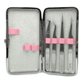 thumbnail image 3 of Set De 4 Pinzas Para Extensión De Pestañas 1x1 Rosa Malubero Malu1396, 3 of 3