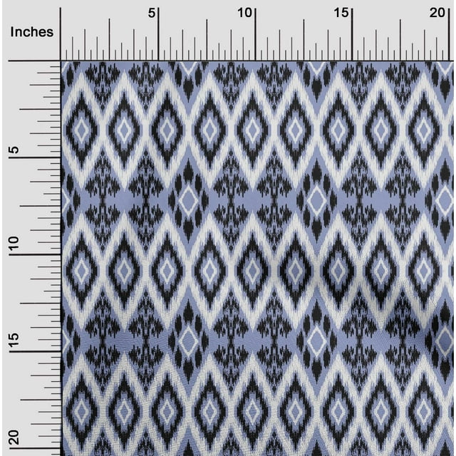 oneOone Cotton Poplin Fabric Geometric Ikat Printed Fabric 1 Yard 42 Inch Wide