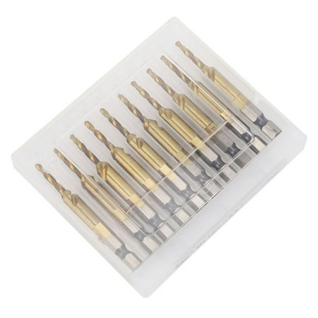 

10pcs Hex Shank Drill Bit Metric Screw Thread Tap Titanium Coating HSS Tapping ToolM8-6.8