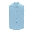 thumbnail image 5 of Wyobmus Men's Cotton Linen Sleeveless Shirts Button Down Lapeled Beach Tank Top Basic Solid Shirt Vest With Pocket Light Blue, 5 of 6