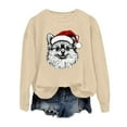 thumbnail image 5 of Tiweut Women's Sweatshirts Christmas Cozy Dogs Graphic Crewneck Pullover Long Sleeve Soft Loose Fit Holiday Pullover Blouses,B-Beige,L, 5 of 5