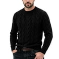 thumbnail image 2 of LYSMORA Men's Crew Neck Cable Knit Sweater Long Sleeve Pullover Top for Daily Commute Outdoor Walk Fall Winter Casual Outing, 2 of 6