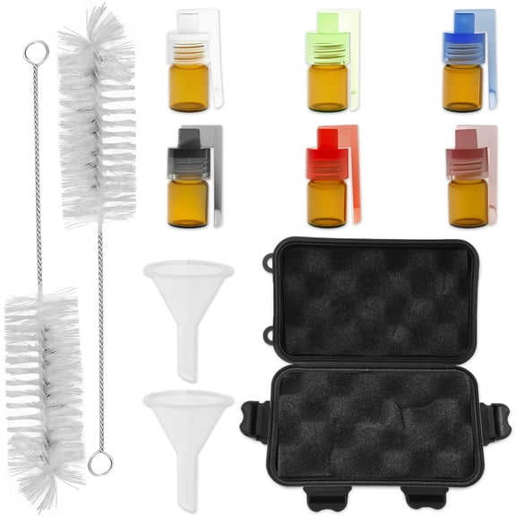 FKSZLL 6 Spice Containers with Spoon Travel Bottle Spice Dispenser Set Portable Spice Vials with 2 Brushes 2 Funnels for Camping Kitchen Outdoor