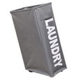thumbnail image 4 of Tssuoun Laundry Collapsible Rolling Basket Waterproof Rectangular Foldable Clothes Bin deep grey, 4 of 7