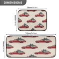 thumbnail image 3 of 2-Piece Kitchen Rugs Set Non-Slip Mats Carpet Floor for Kitchen, Bathroom (19.7"x27.6" & 19.7"x47.2") Red Truck with Presents, 3 of 7
