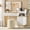 White, variant on Laisnet Fluted Makeup Vanity Table with Glass Top, 5X Magnifying Mirror & 3-Color LED Lights, Adjustable Shelves, Charging Station & Hair Dryer Holder for Femal Gift