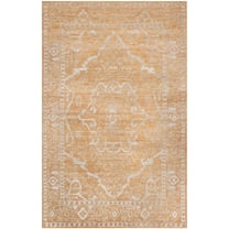 SAFAVIEH Stone Wash Claud Geometric Area Rug, Brown/Silver, 4' x 6'