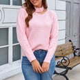 thumbnail image 6 of Smupbvky Mock Neck Sweater for Women Front Cuts Drop Shoulder Pullover Trendy Winter Cute Cuffed Long Sleeve Tops (XL, Pink), 6 of 8