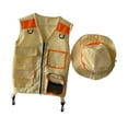 thumbnail image 5 of Kuntesetty Children Explorer Vest Hat Children Fishing Outfit Outfit Vest Outdoor Adventure Orange, 5 of 9