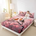 thumbnail image 4 of Homewish Cartoon Bird Sakura Full Size Sheets,Japan Cherry Blossom Bed Sheets,Pink Flower Sheet Sets For Girl Teens,Ultra Soft Home Decor,4-Piece, 4 of 7