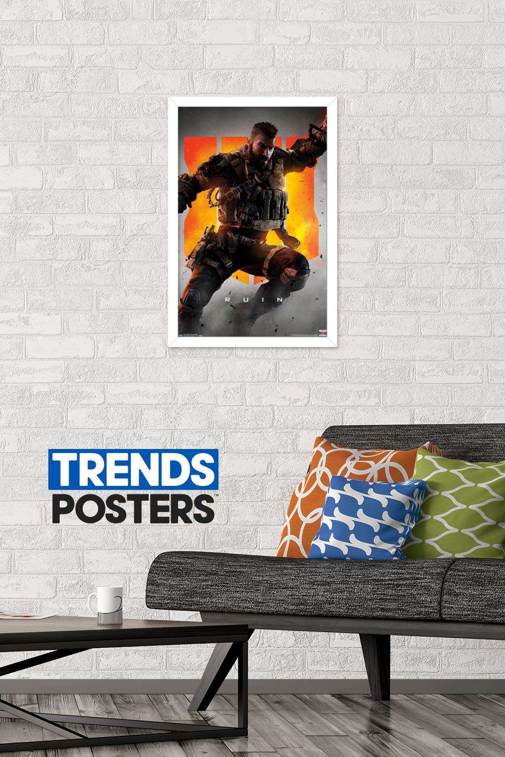 Call of Duty: Black Ops 4 - Ruin Key Art Wall Poster, 14.725" x 22.375", Framed