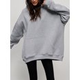 thumbnail image 2 of KelaJuan Women's Autumn Long Hooded Sweatshirt Long Sleeve Solid Color Hoodie with One Kangaroo Pocket, 2 of 6