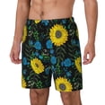 thumbnail image 2 of Uemuo Sunflowers And Blue Flower Pattern Mens Swim Trunks Quick Dry Board Shorts with Mesh Lining, Stretch Beach Shorts Quick Dry No-Chafing Board Shorts-Large, 2 of 9