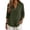 Green, variant on Button Down Shirts for Women 3/4 Sleeve V Neck Linen Blouses Business Casual Tops Zip Front V Neck Work Shirts Loose Fit Tunic Tops Blue,S