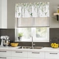 thumbnail image 5 of 2 Pack Valances for Windows, Green Eucalyptus Leaves Window Valances for Living Room/Bedroom/Bathroom, Birds Flowers Spring Watercolor Floral Light Filtering Kitchen Curtain Valance 60"W x18" L, 5 of 9
