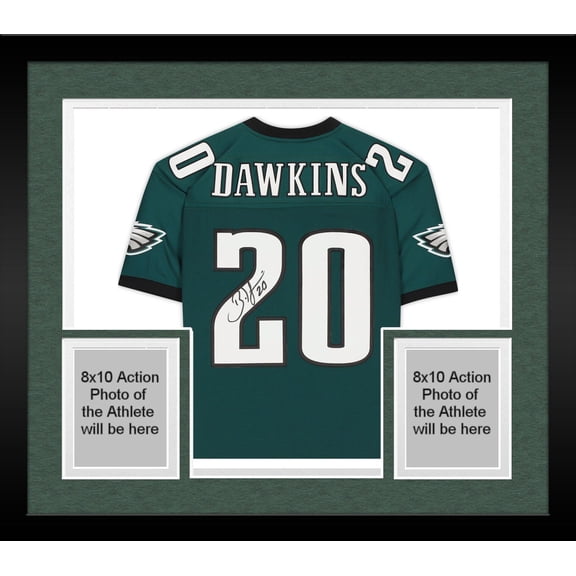 Framed Brian Dawkins Philadelphia Eagles Autographed Green Mitchell & Ness Replica Jersey - Fanatics Authentic Certified