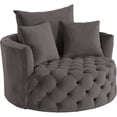 thumbnail image 1 of ACME Chaise d'Appoint Zunyas avec Pivot en Velours Gris, 1 of 6