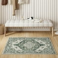 thumbnail image 3 of BERTHMEER 2'x3' Small Area Rugs for Bathroom Kitchen Bedroom Entryway Rugs Non Slip Washable Vintage Green Carpets Dorm Entrance Oriental Traditional Distressed Rugs, 3 of 6
