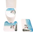 thumbnail image 1 of 3PCS Bath Rug Set Fashion Xmas Print Decorative Toilet Rug Toilet Lid Cover for Christmas, 1 of 8