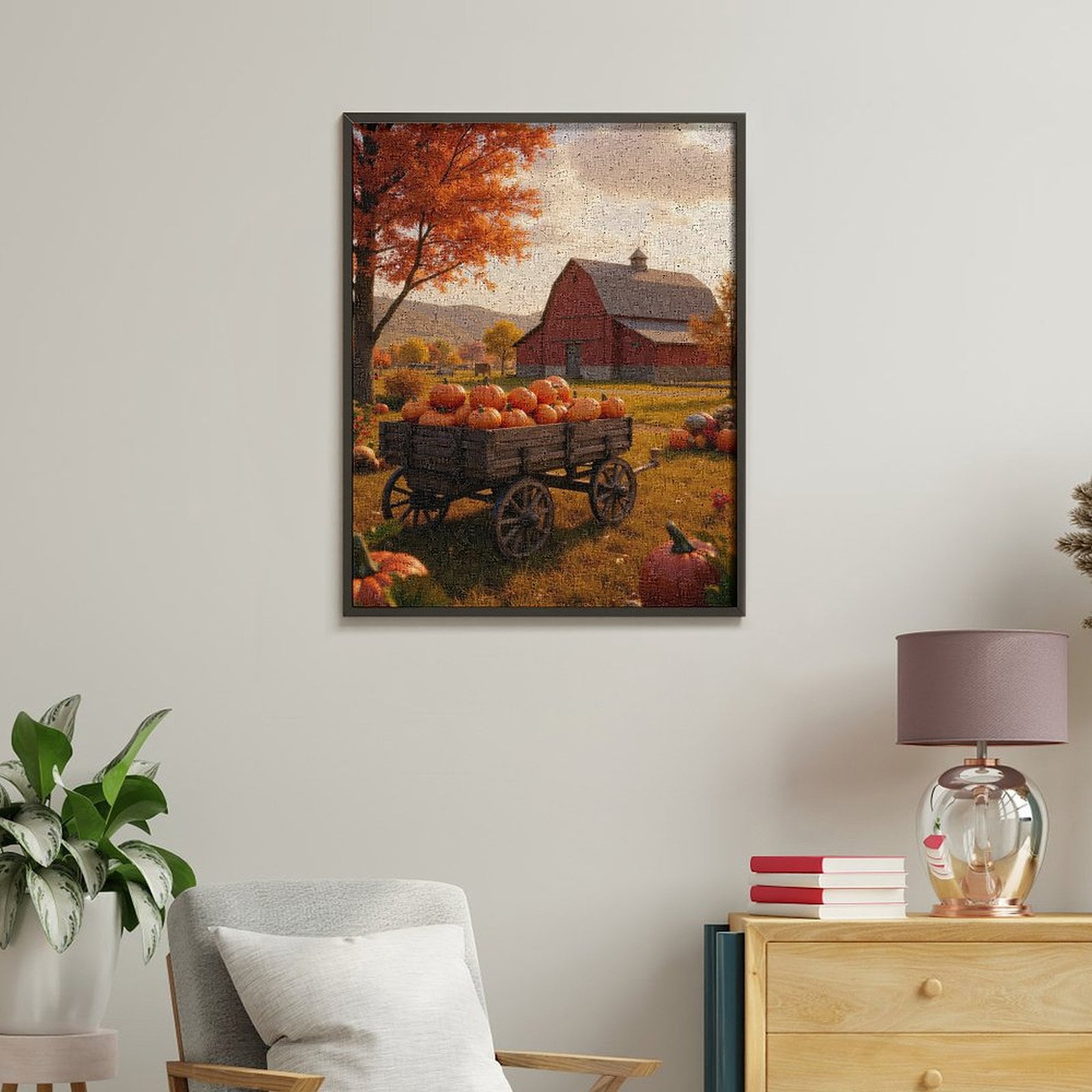 Paint by Numbers Kit for Adults, Autumn Harvest Barn Scene Paint by Numbers, Easy Paint by Numbers Kit for Adults Beginner, DIY Adult Paint by Number Kits on Canvas, Home Decor