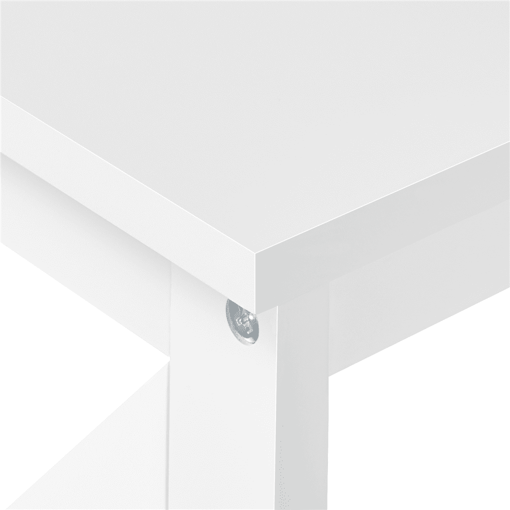FULLFURNIQUE 3-Tier Console Table Entryway Table with X-shape Reinforcement Structures for Living Room, White
