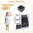 thumbnail image 3 of Gymax Kids Bookshelf w/ Full-Length Mirror 4-Tier Sling Shelves & Fabric Drawer White, 3 of 10