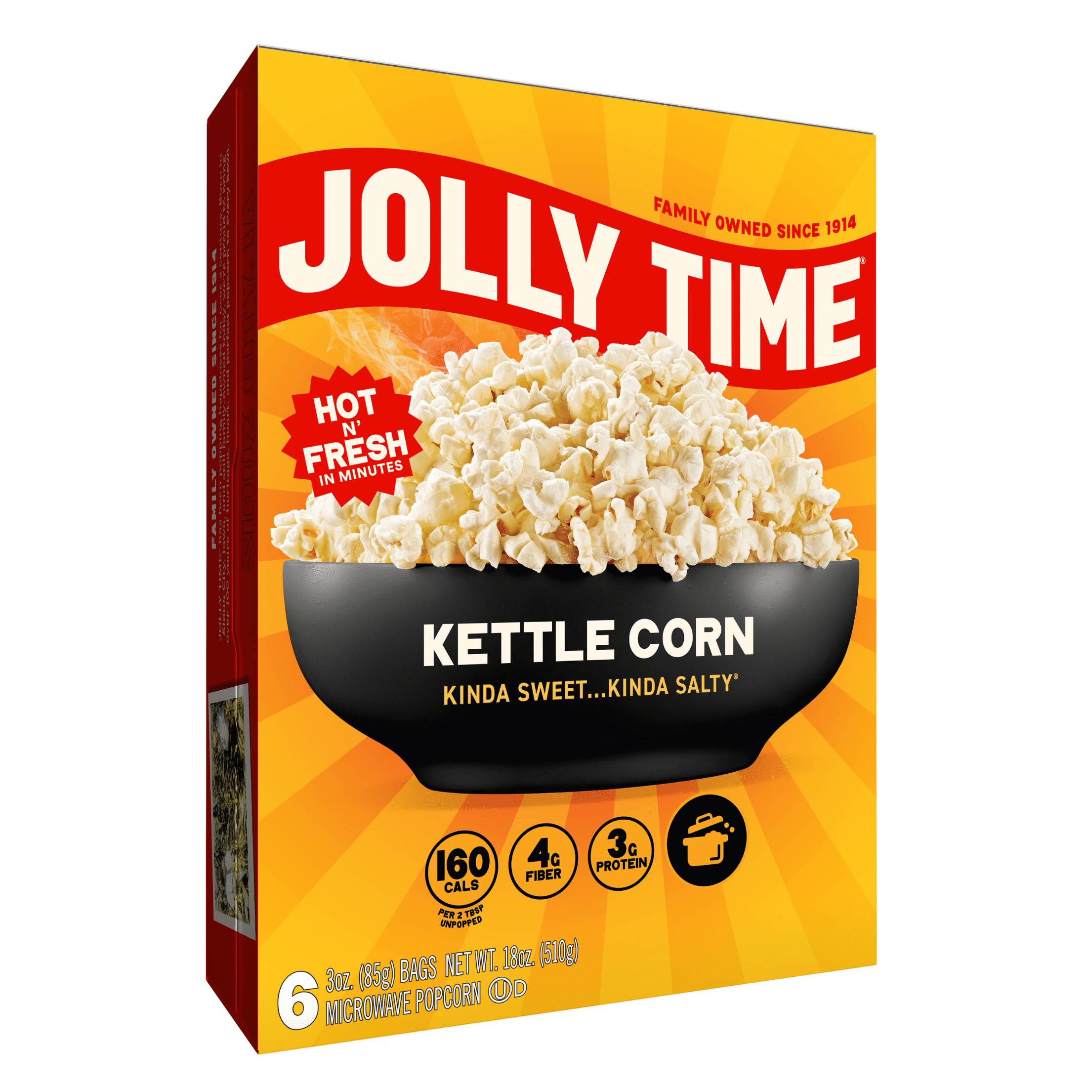 (3 pack) JOLLY TIME Kettle Corn Microwave Popcorn, Sweet and Salty, 3 oz Bags, 6 Count