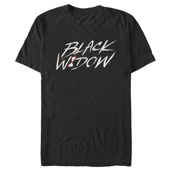Men's Marvel Black Widow Chalk Logo  Graphic Tee Black 2X Large
