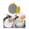 thumbnail image 3 of Esponja flexible para el hogar, herramienta de limpieza de cocina de doble acción de microfibra suave con orificio para colgar, esponjas de fregado que no rayan para las necesidades diarias (5 piezas), 3 of 5