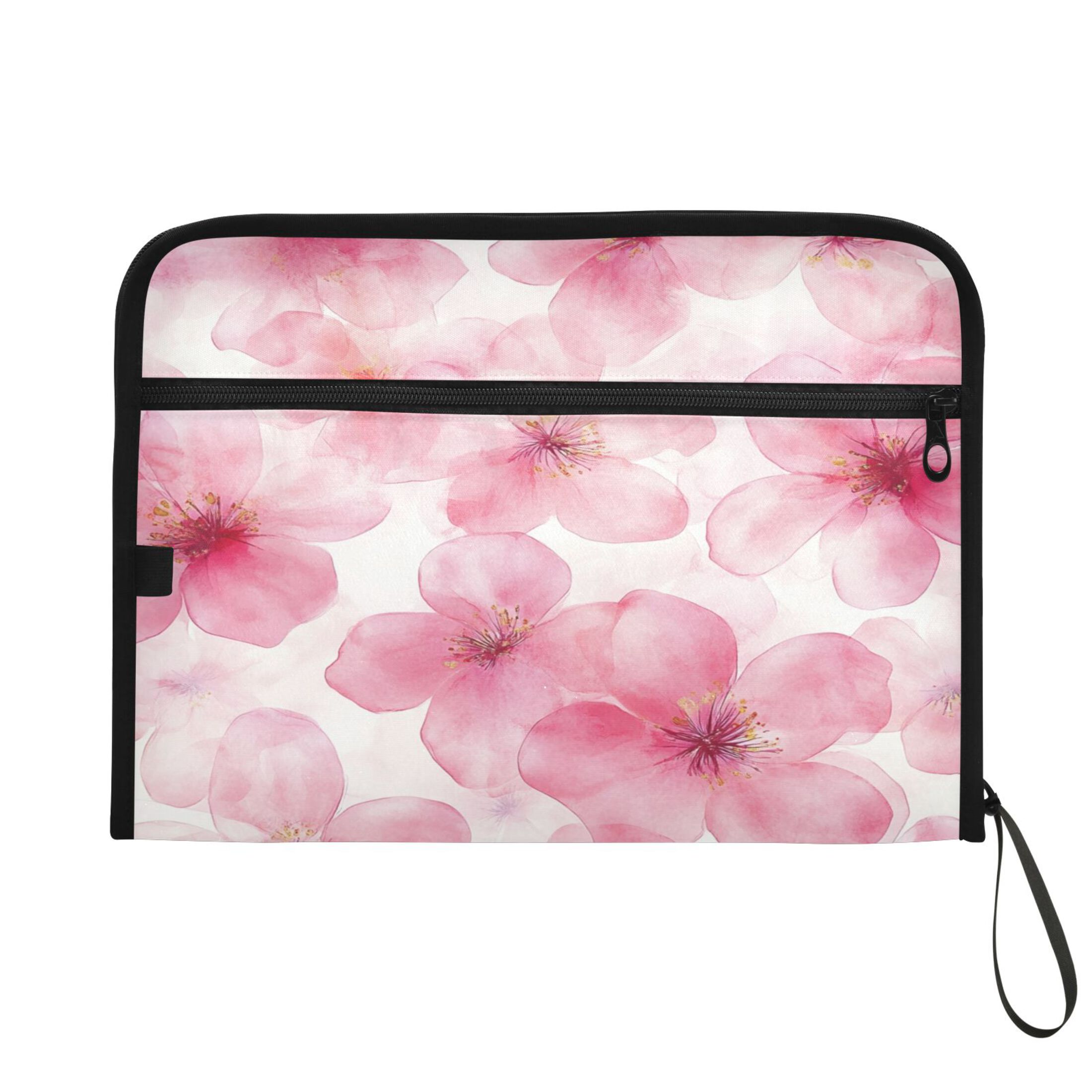 Organ Folder 14.2 x 0.8 x 10.6 Inches 13 Separate Pockets A4 Size Documents Folder A Sort Storage File Manager For The Home Office Beautiful Pink Flower