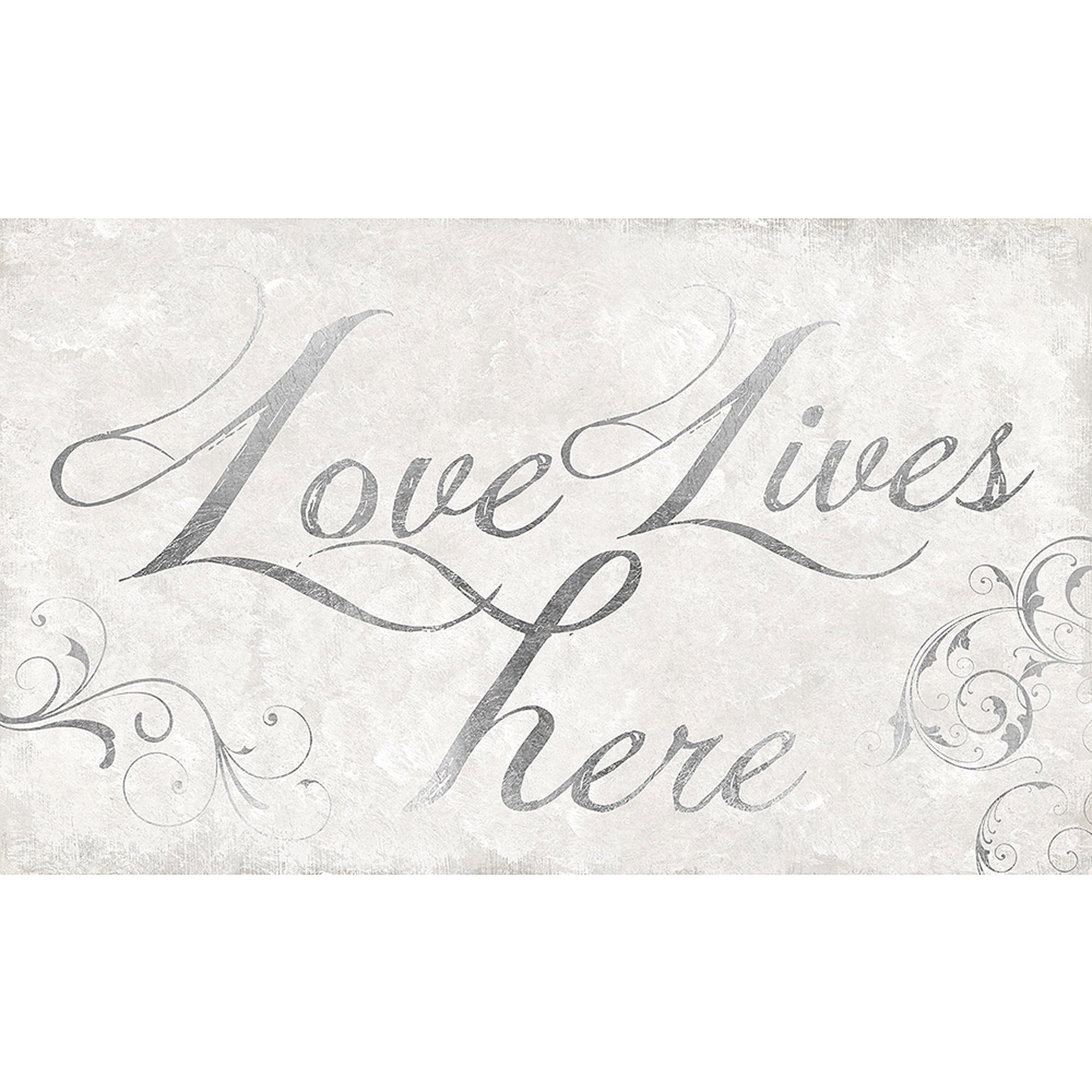 Love Lives Here Silver Canvas Wall Art 20x16 Walmart Com Walmart Com