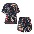 thumbnail image 5 of Lsque Patriotic Bulldog Art Women's Short-Sleeved Pajama Set - 2 Piece Soft and Lightweight Sleepwear Set-X-Large, 5 of 9