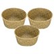 thumbnail image 1 of Uxcell 3-Pack Cesta de Almacenamiento Tejida de Hierba Marina Natural, 16cm x 8.5cm Cestas Redondas Pequeñas de Almacenamiento de Algas [Color Paja], 1 of 6