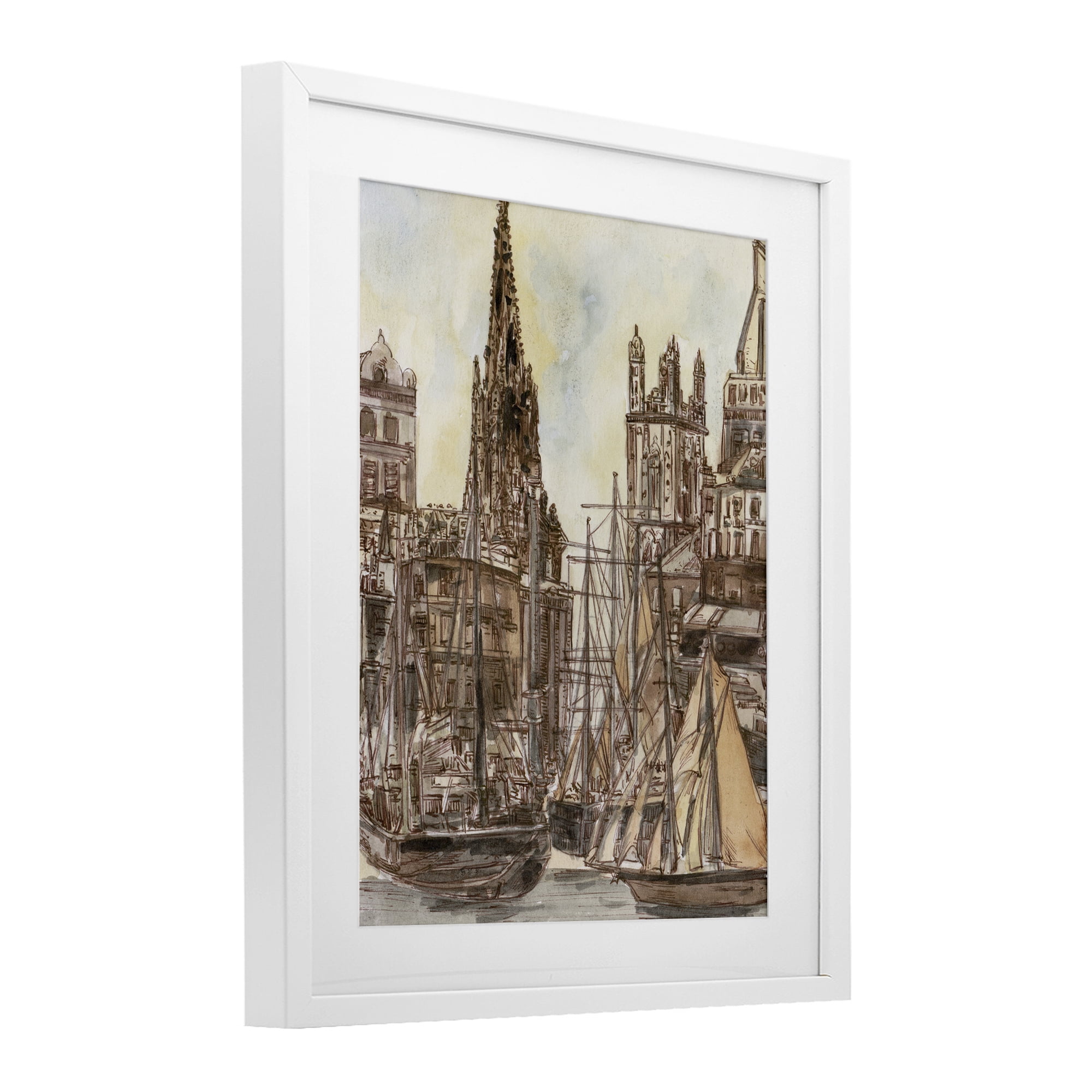 Stupell Industries Salted Remnants Harbor White Framed Print Under Glass, design by Melissa Wang