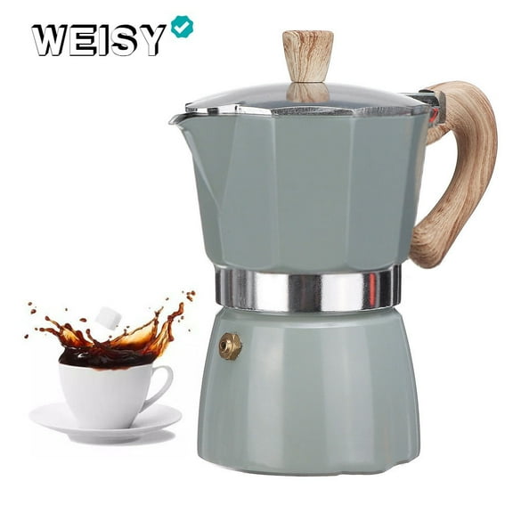 WEISY Stovetop Espresso and Coffee Maker, Moka Pot for Classic Italian and Cuban Cafe Brewing, Cafetera, 3 Cup/150ml