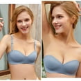 thumbnail image 3 of Women Wireless Strapless Bra Solid One-pieces Gather Thin Brassiere Top, 3 of 10
