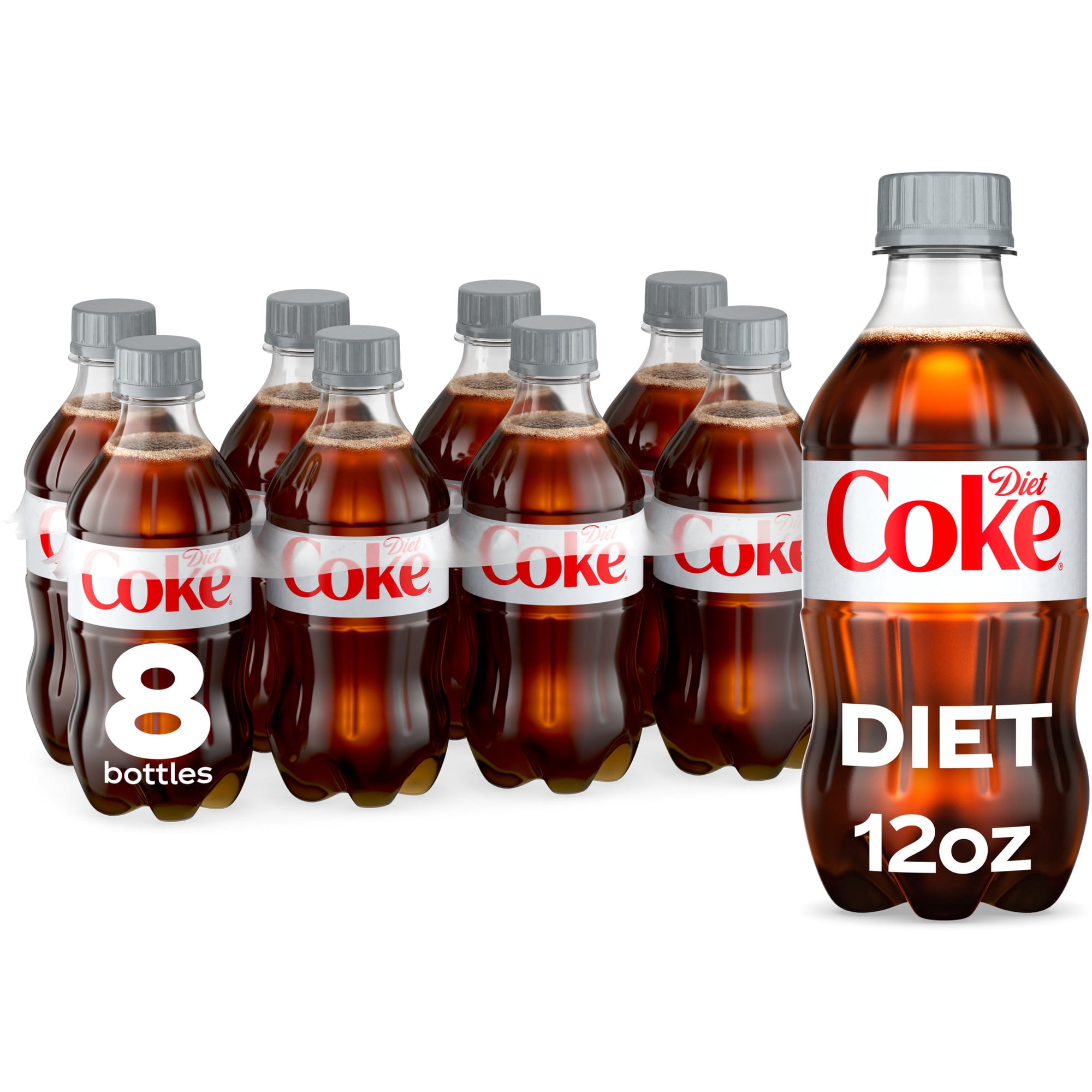 Diet Coke Soda Pop Bottles, 12 fl oz, 8 Pack
