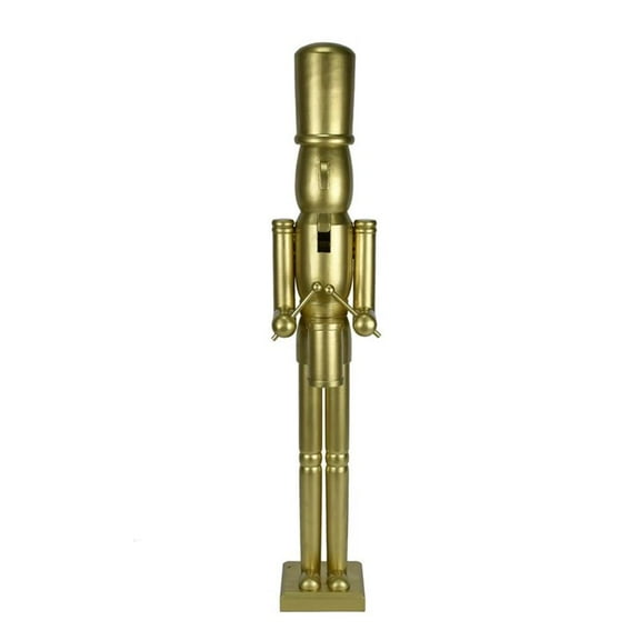Maklaine Contemporary 36 Inch Wooden Gold Soldier Drummer Nutcracker